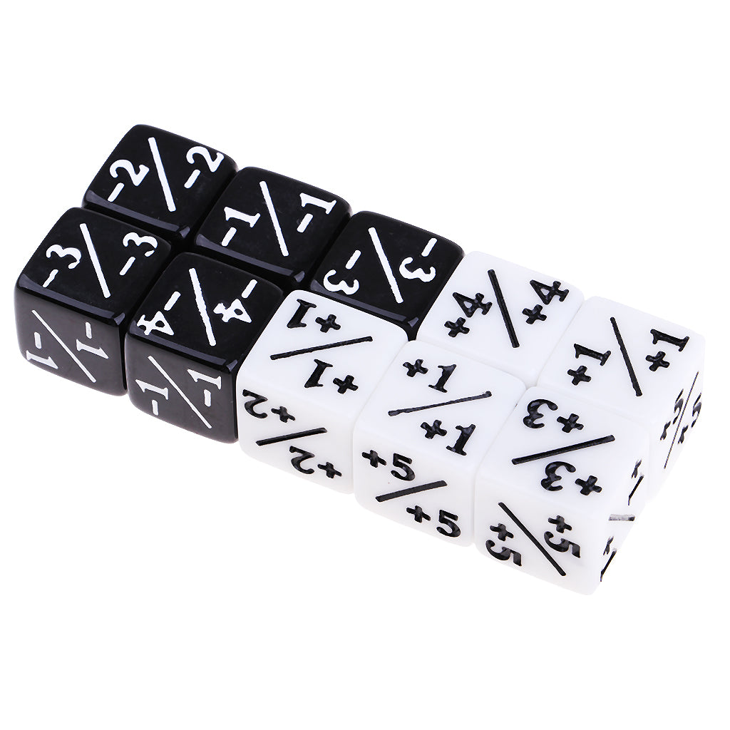 Acrylic Dice Family Set 16mm Six-sided Dice for Table Game Black + White