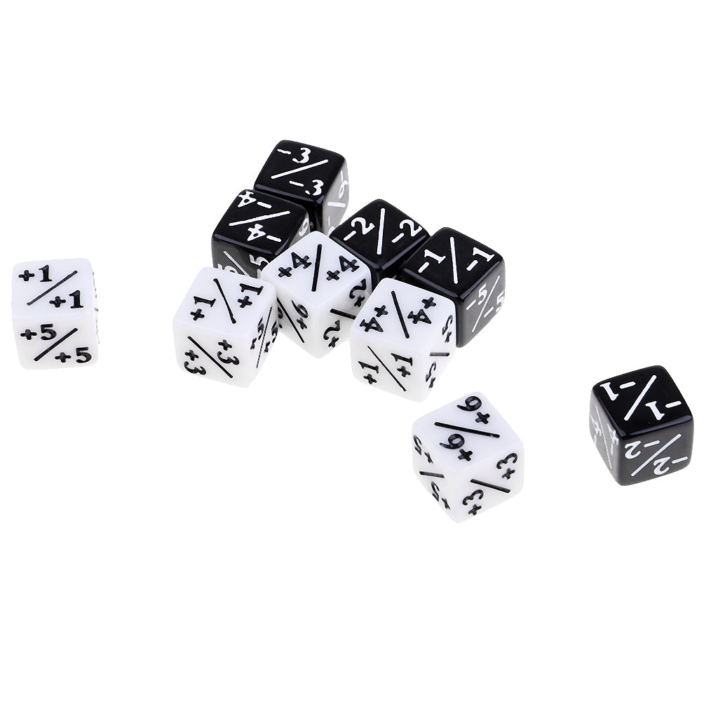 Acrylic Dice Family Set 16mm Six-sided Dice for Table Game Black + White