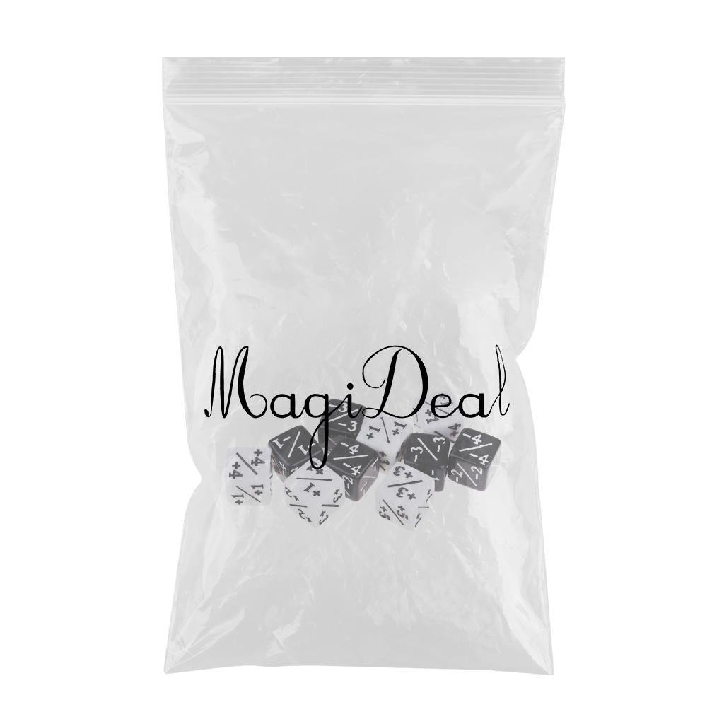 Acrylic Dice Family Set 16mm Six-sided Dice for Table Game Black + White