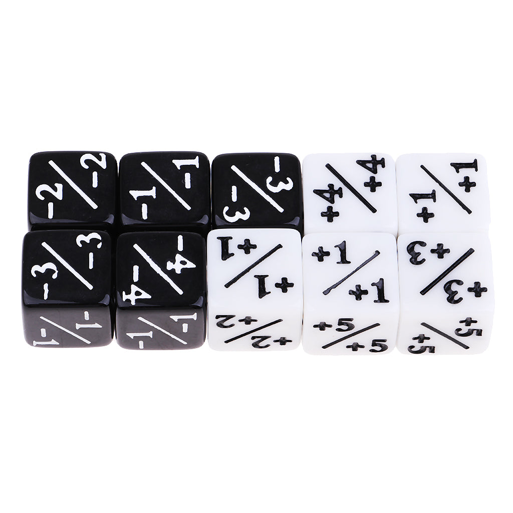 Acrylic Dice Family Set 16mm Six-sided Dice for Table Game Black + White