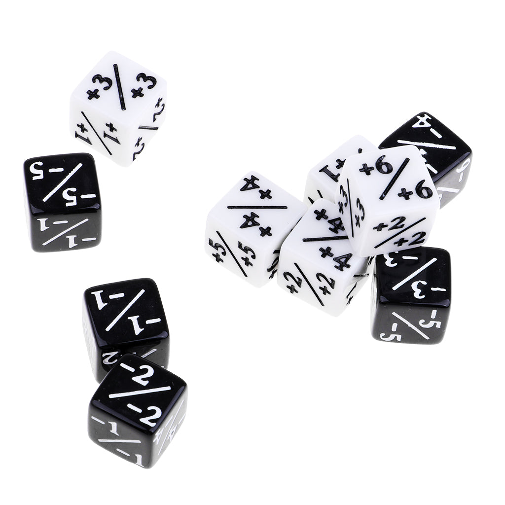 Acrylic Dice Family Set 16mm Six-sided Dice for Table Game Black + White