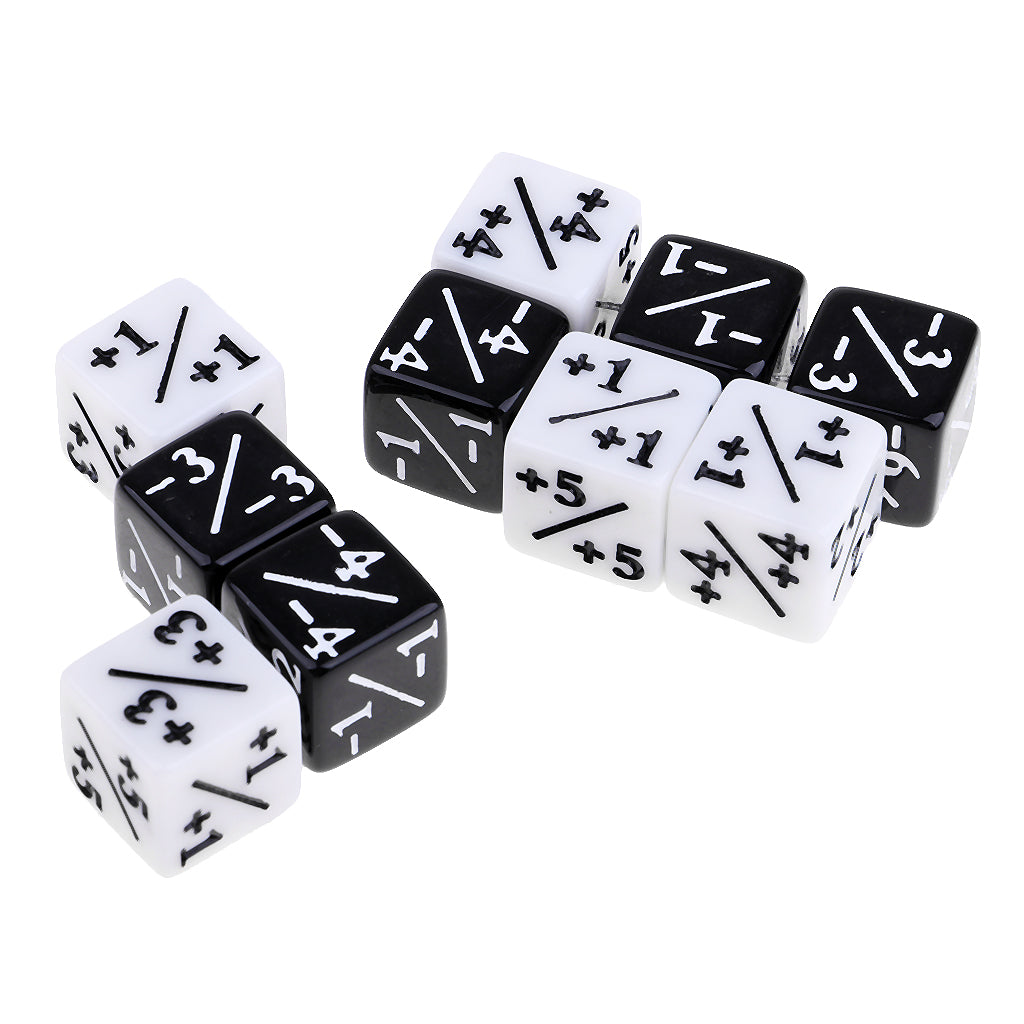 Acrylic Dice Family Set 16mm Six-sided Dice for Table Game Black + White