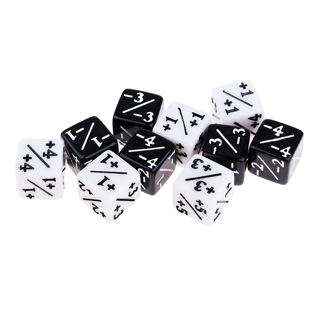 Acrylic Dice Family Set 16mm Six-sided Dice for Table Game Black + White