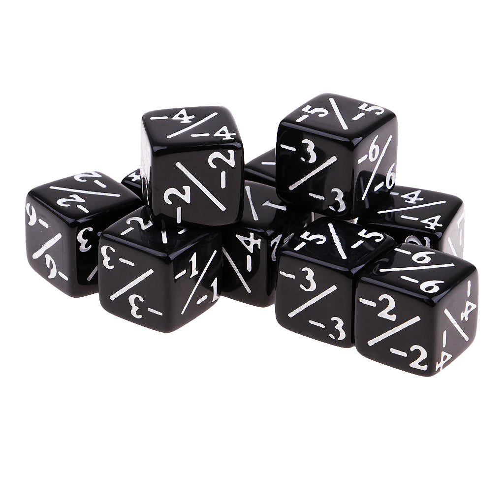 Acrylic Dice Family Set 16mm Six-sided Dice for Table Game Black