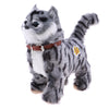 Electronic Plush Cat Toys Stuffed Toys Walking Cat Meow Toys Kids Toy Grey