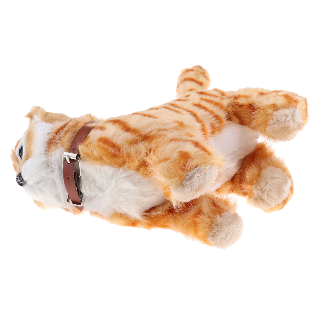 Electronic Plush Cat Toys Stuffed Toys Walking Cat Meow Toys Kids Toy Yellow