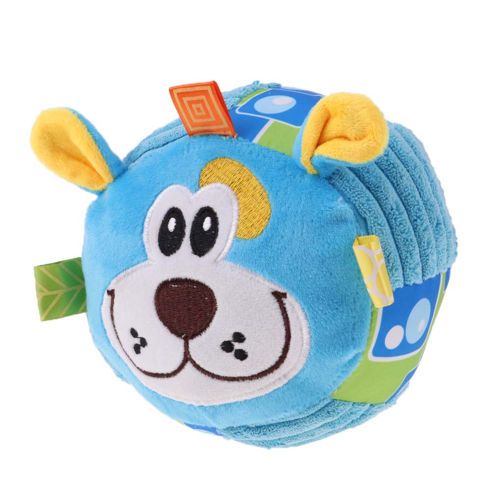 Cartoon Toddler Soft Stuffed Plush Animal Doll Hand Shake Rattle Bell Dog