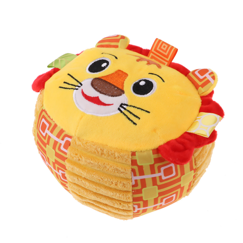 Cartoon Toddler Soft Stuffed Plush Animal Doll Hand Shake Rattle Bell Tiger