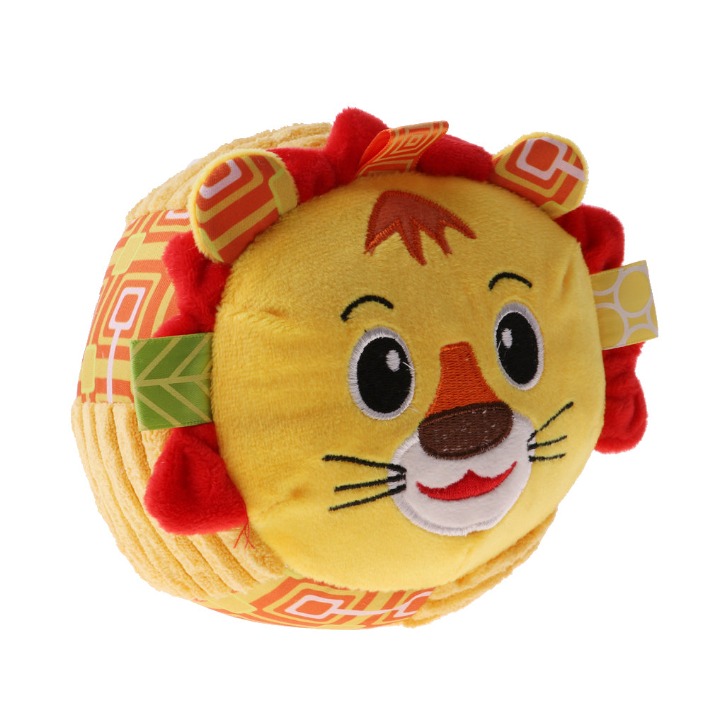 Cartoon Toddler Soft Stuffed Plush Animal Doll Hand Shake Rattle Bell Tiger