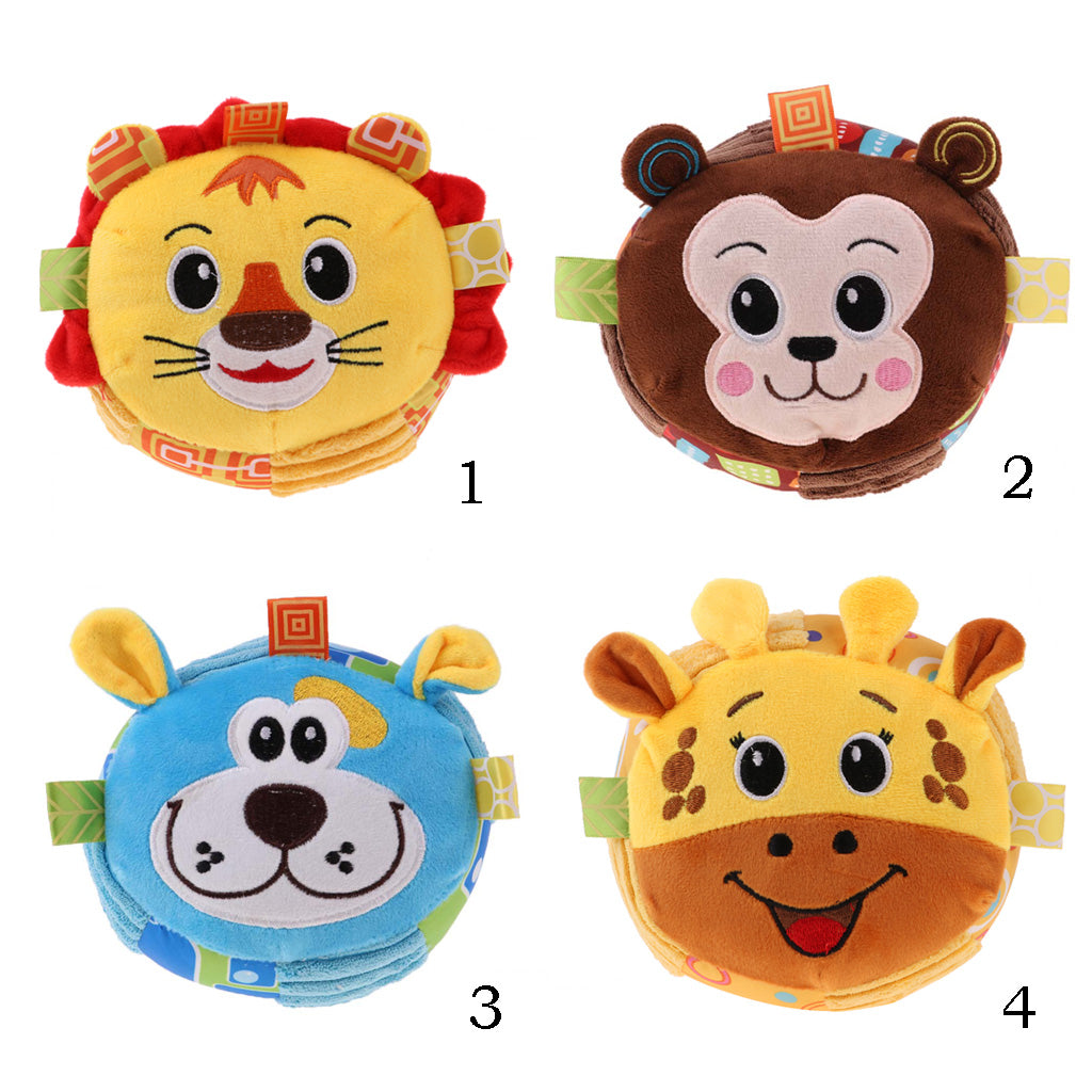 Cartoon Toddler Soft Stuffed Plush Animal Doll Hand Shake Rattle Bell Tiger