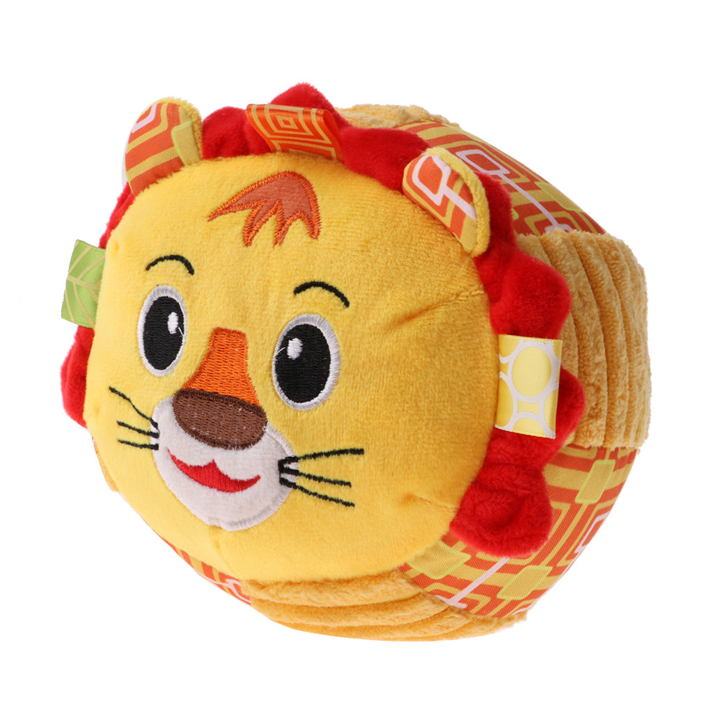 Cartoon Toddler Soft Stuffed Plush Animal Doll Hand Shake Rattle Bell Tiger