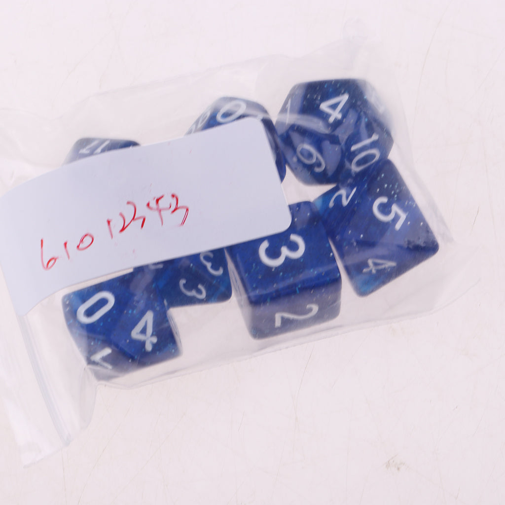 7Pieces D4 D6 D8 D10 D12 D20 Acrylic Dices for D&D RPG Games Navy Blue