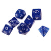 7Pieces D4 D6 D8 D10 D12 D20 Acrylic Dices for D&D RPG Games Navy Blue