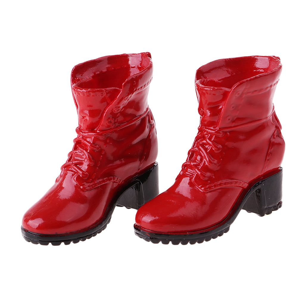 1/6 Scale Soldier Combat Boots Shoes for Female 12" Action Figure  Red