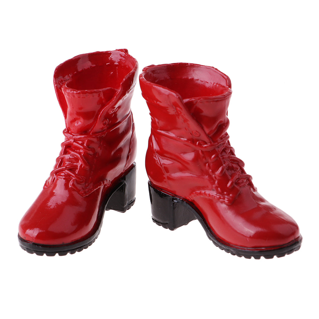 1/6 Scale Soldier Combat Boots Shoes for Female 12" Action Figure  Red