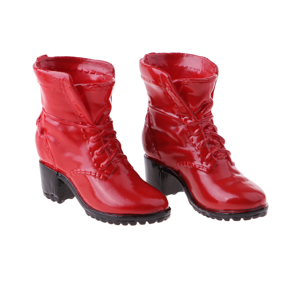 1/6 Scale Soldier Combat Boots Shoes for Female 12" Action Figure  Red