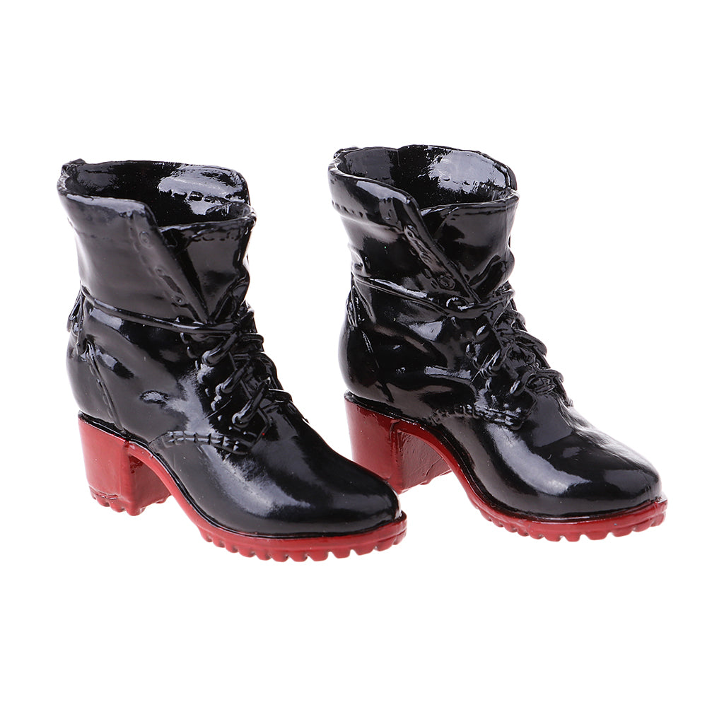 1/6 Scale Soldier Combat Boots Shoes for Female 12" Action Figure  Black