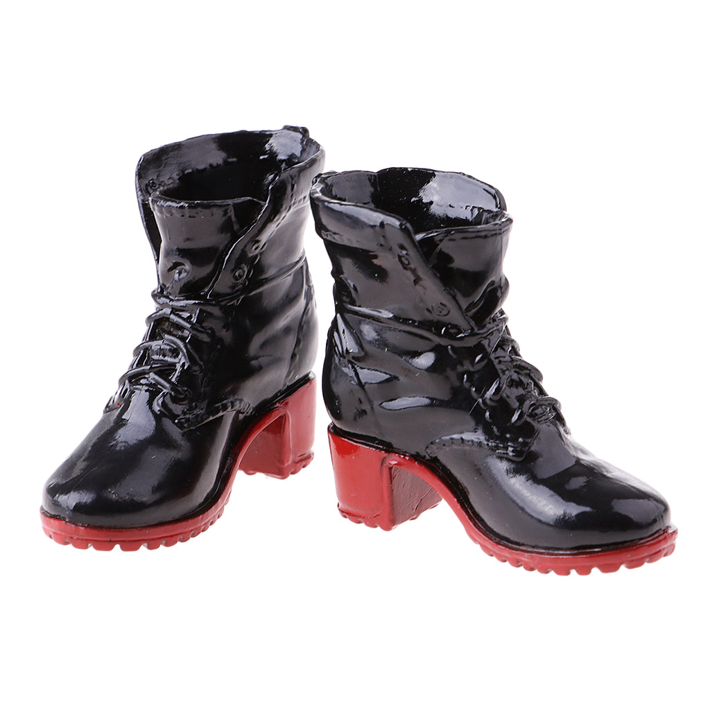 1/6 Scale Soldier Combat Boots Shoes for Female 12" Action Figure  Black