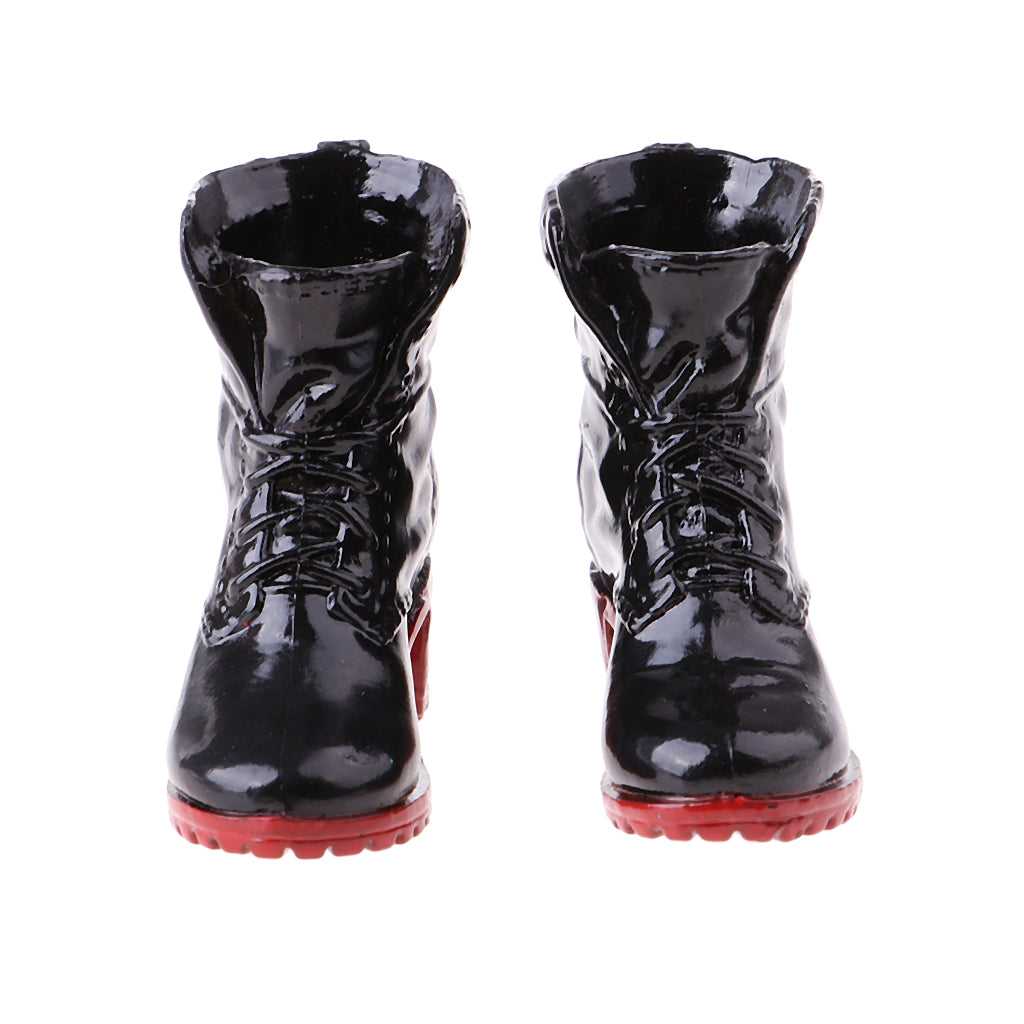 1/6 Scale Soldier Combat Boots Shoes for Female 12" Action Figure  Black