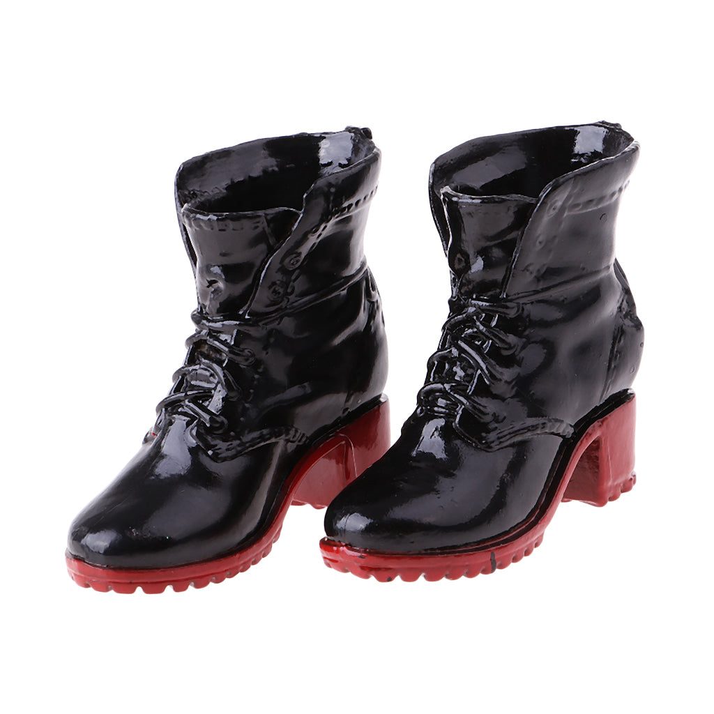 1/6 Scale Soldier Combat Boots Shoes for Female 12" Action Figure  Black