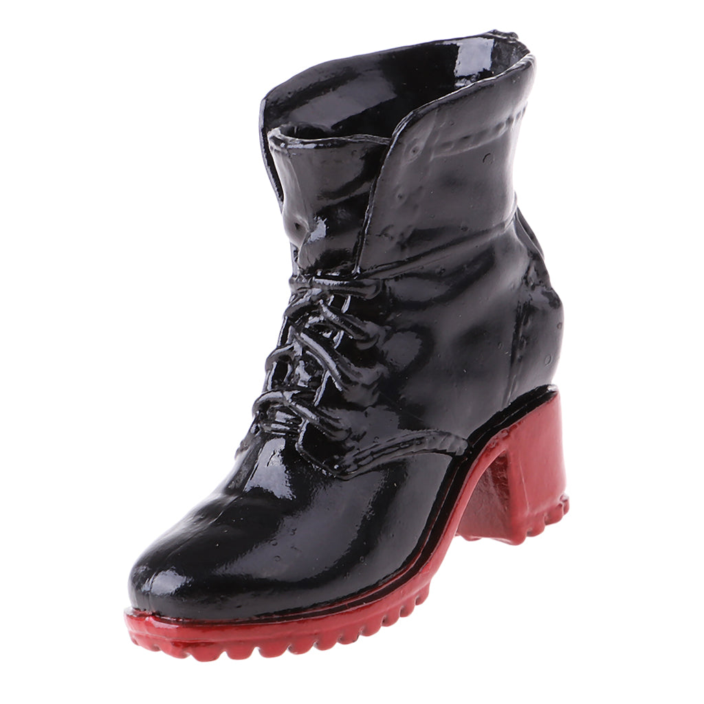 1/6 Scale Soldier Combat Boots Shoes for Female 12" Action Figure  Black