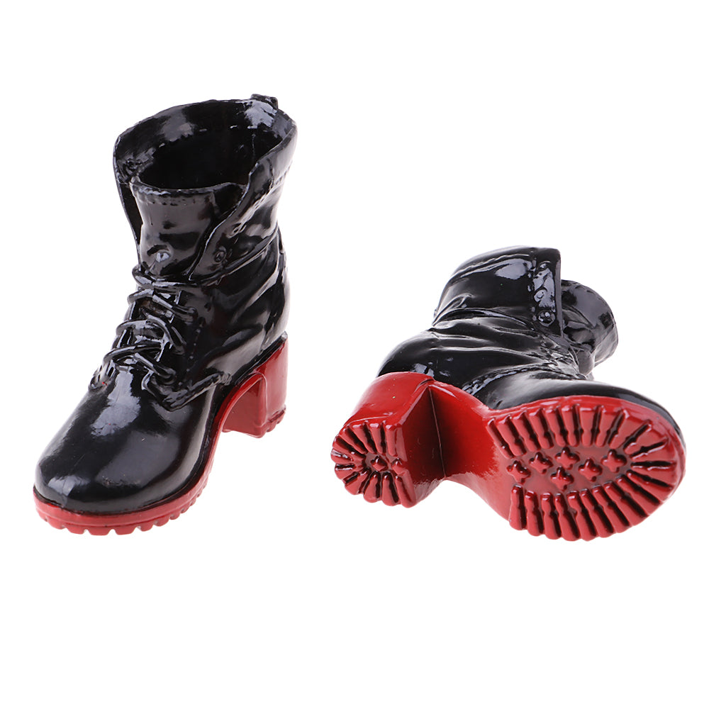 1/6 Scale Soldier Combat Boots Shoes for Female 12" Action Figure  Black