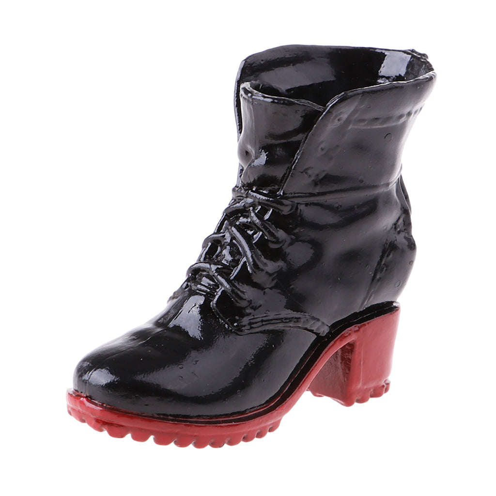 1/6 Scale Soldier Combat Boots Shoes for Female 12" Action Figure  Black