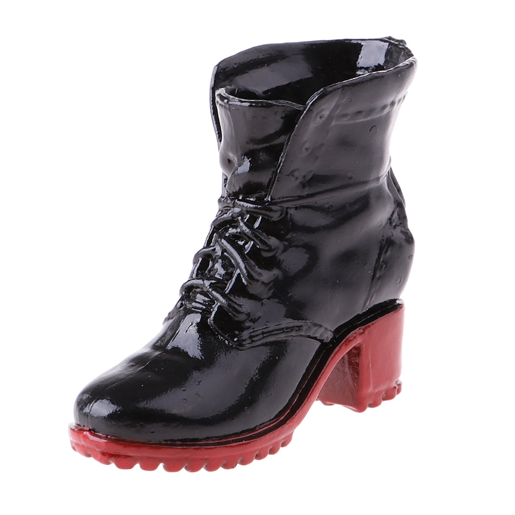 1/6 Scale Soldier Combat Boots Shoes for Female 12" Action Figure  Black