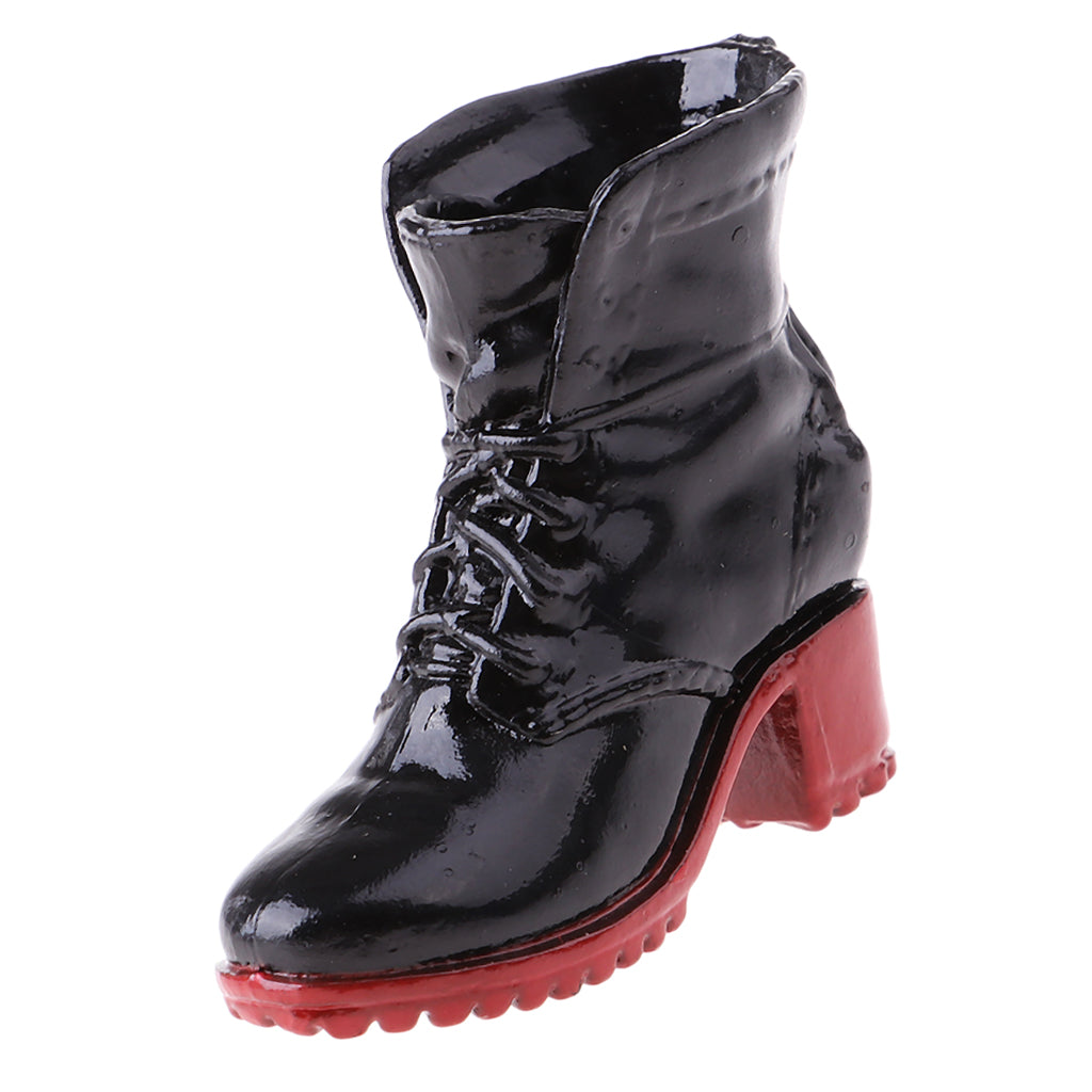 1/6 Scale Soldier Combat Boots Shoes for Female 12" Action Figure  Black