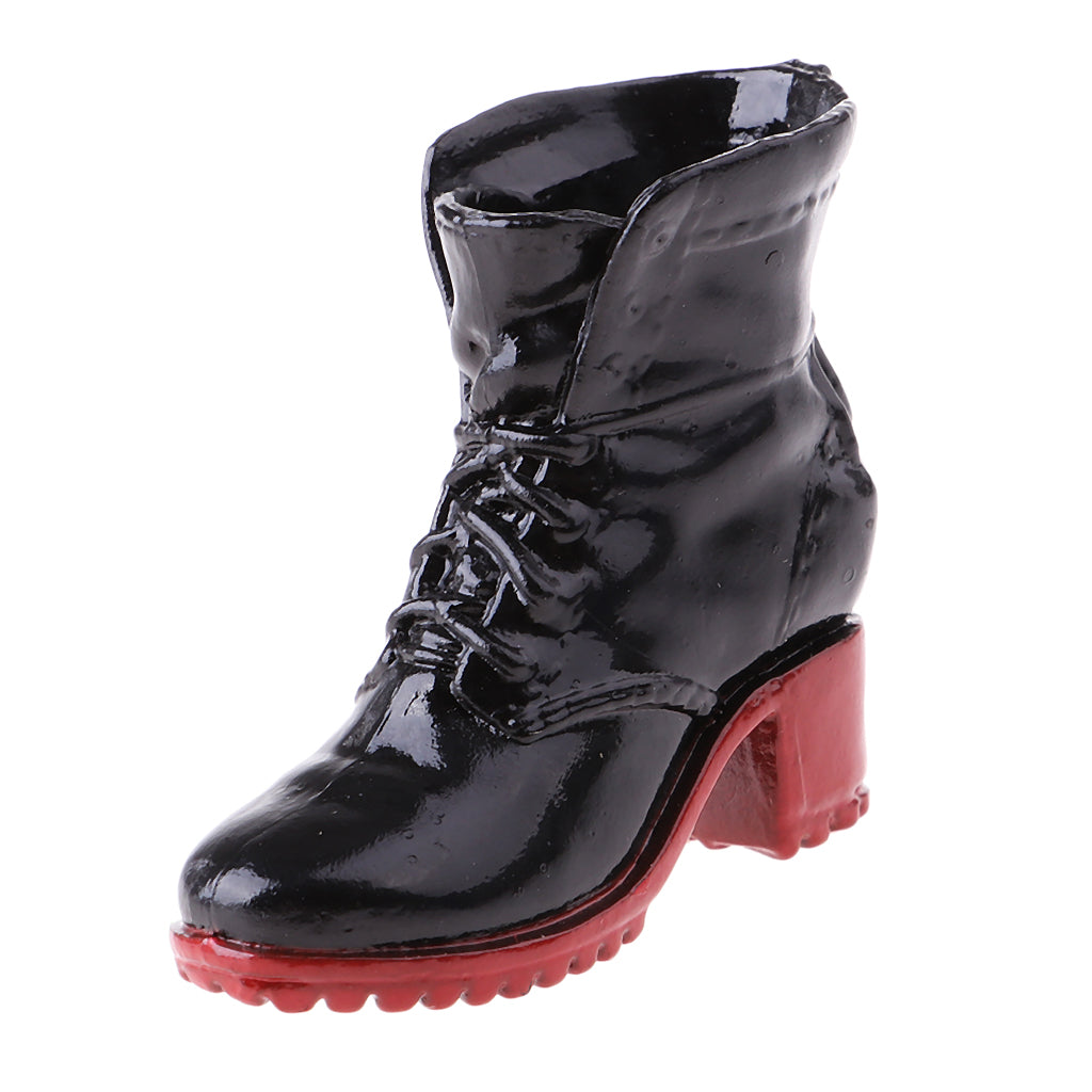 1/6 Scale Soldier Combat Boots Shoes for Female 12" Action Figure  Black