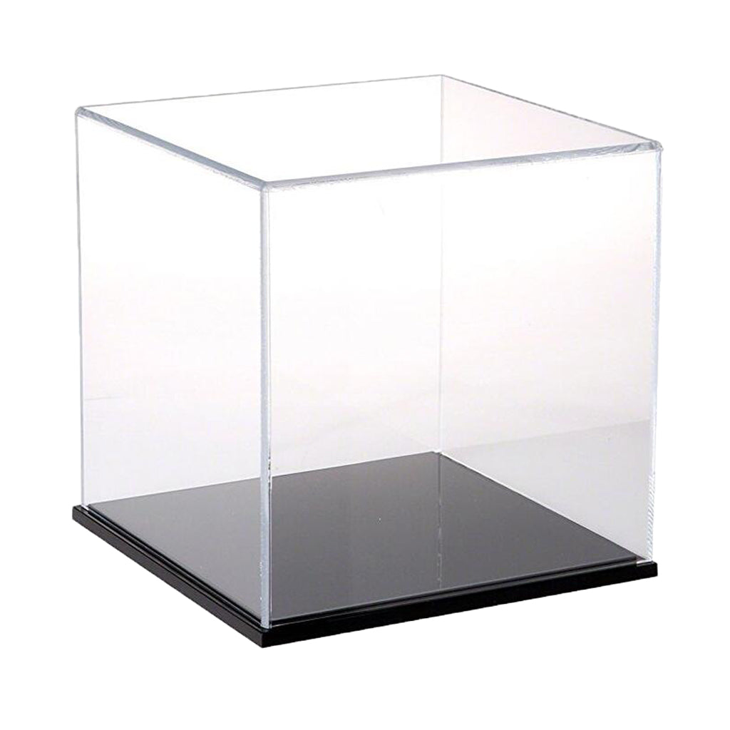 Acrylic Display Show Case Dustproof Box Protection for Model Doll Cars Black