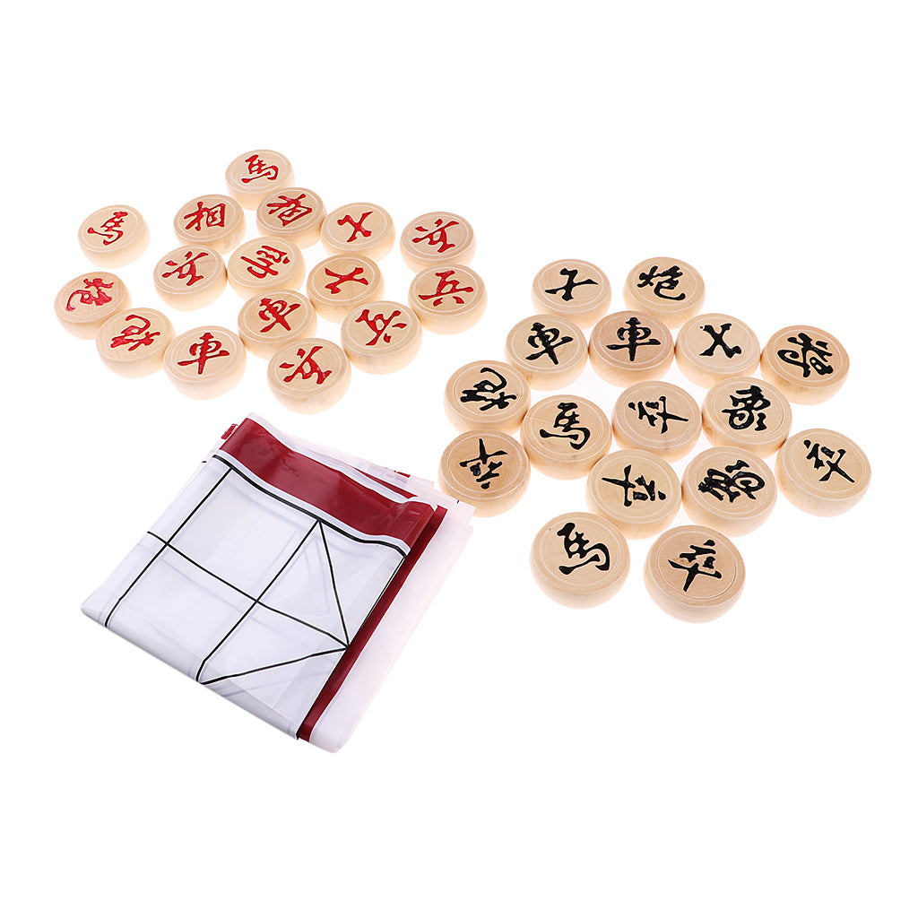 Chinese Chess Chessman Pieces Set XiangQi Board Game Chess Diameter 3.0cm