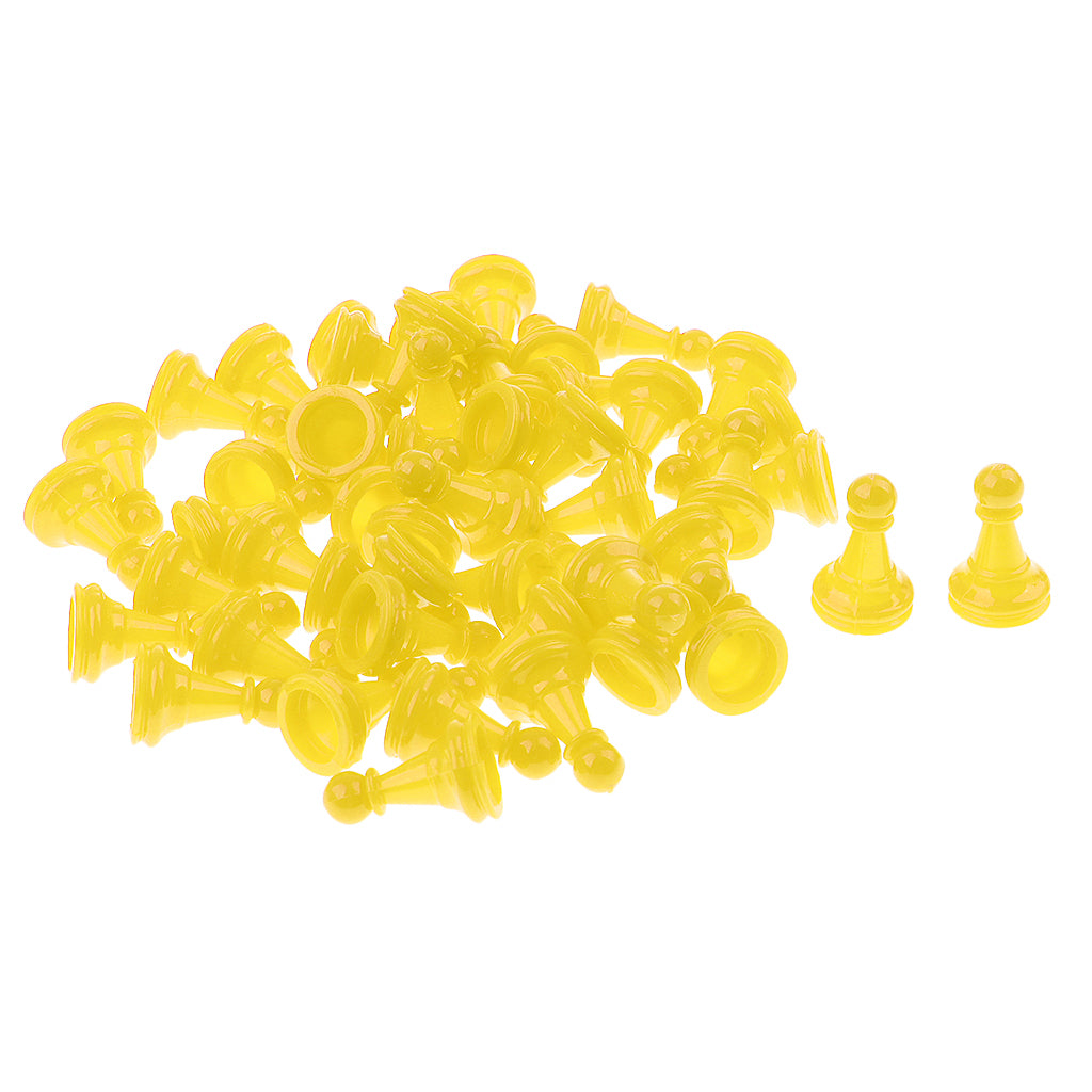 50PCS Chess Pieces Checkers Board Game Backgammon Table Game Pieces Yellow