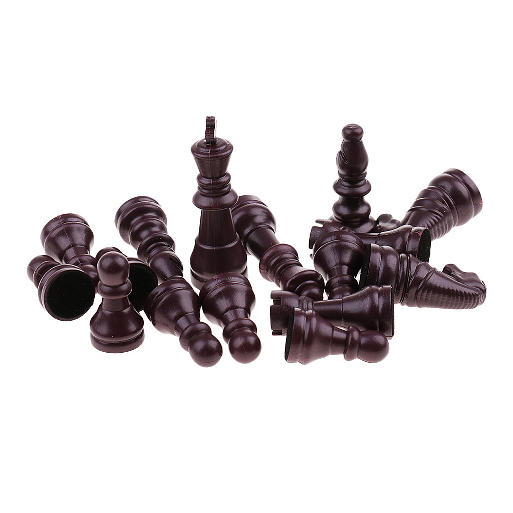 16 Pieces Replacement Plastic Chess Pieces/Chessman Set brown