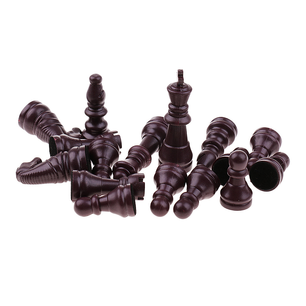 16 Pieces Replacement Plastic Chess Pieces/Chessman Set brown