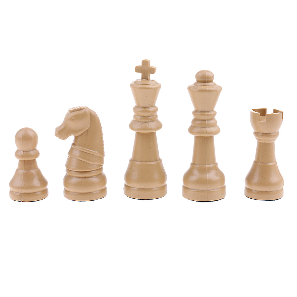 16 Pieces Replacement Plastic Chess Pieces/Chessman Set beige