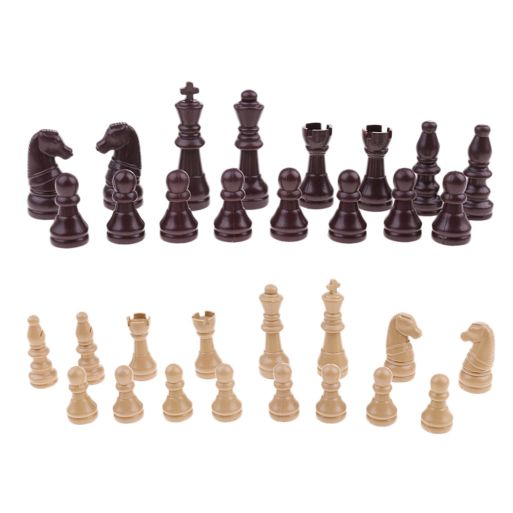 16 Pieces Replacement Plastic Chess Pieces/Chessman Set beige