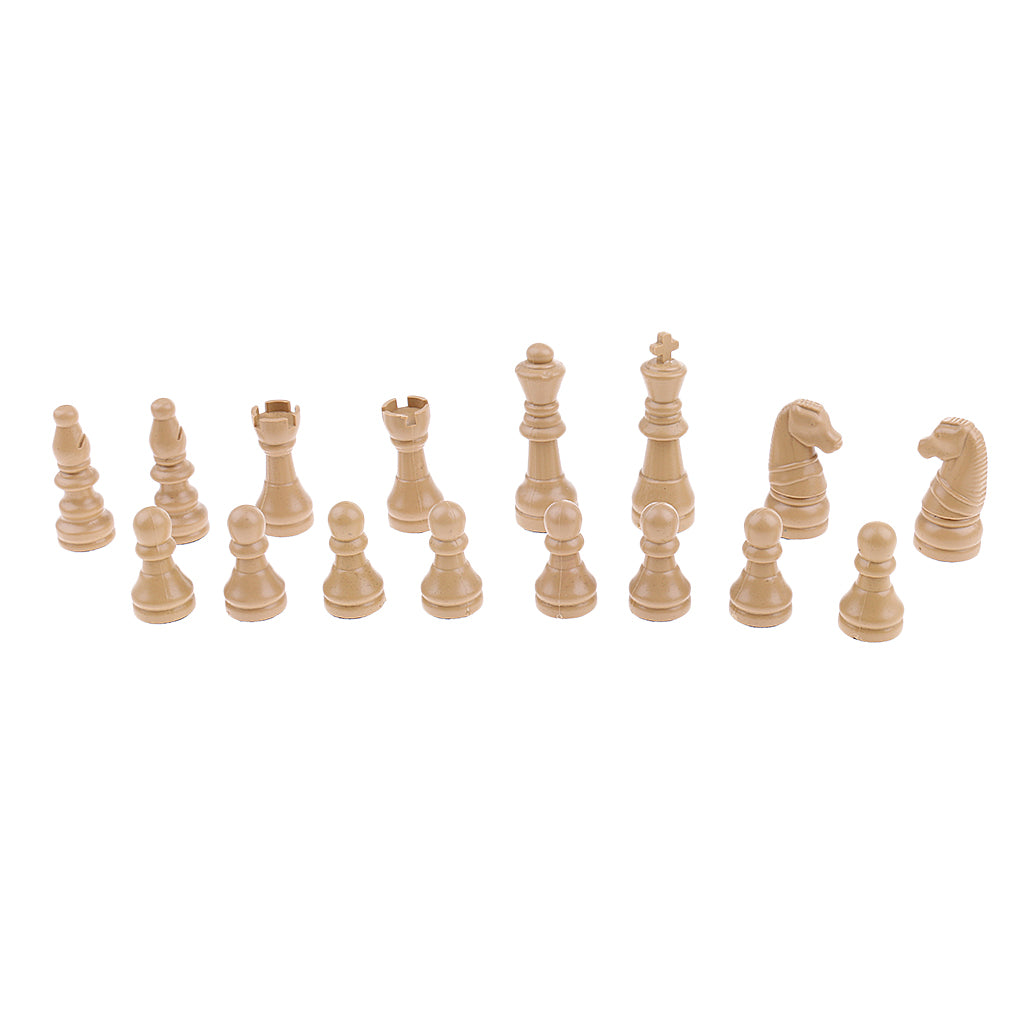 16 Pieces Replacement Plastic Chess Pieces/Chessman Set beige