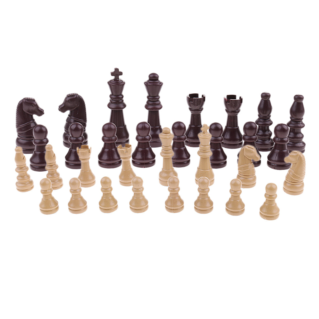 16 Pieces Replacement Plastic Chess Pieces/Chessman Set beige