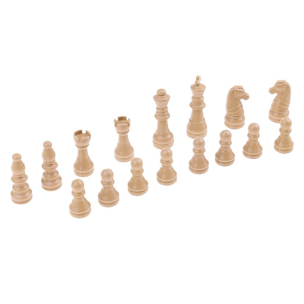 16 Pieces Replacement Plastic Chess Pieces/Chessman Set beige