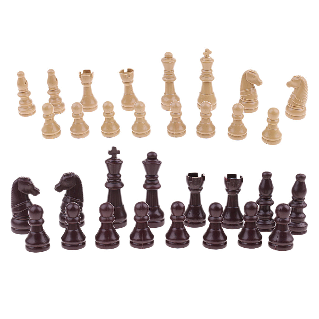 16 Pieces Replacement Plastic Chess Pieces/Chessman Set beige