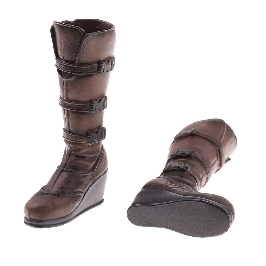 1/6 Flat Tactical Boots Shoes for Female 12" Action Figure Accessories Brown