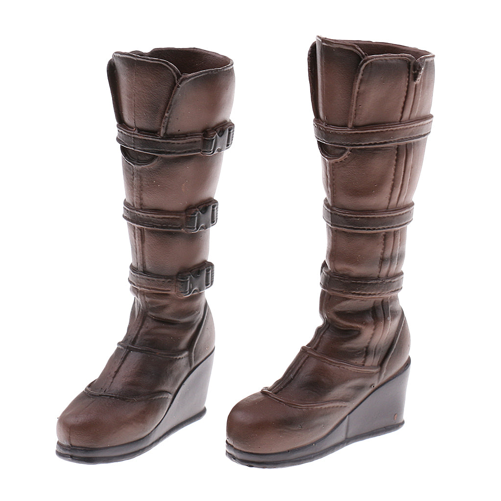 1/6 Flat Tactical Boots Shoes for Female 12" Action Figure Accessories Brown