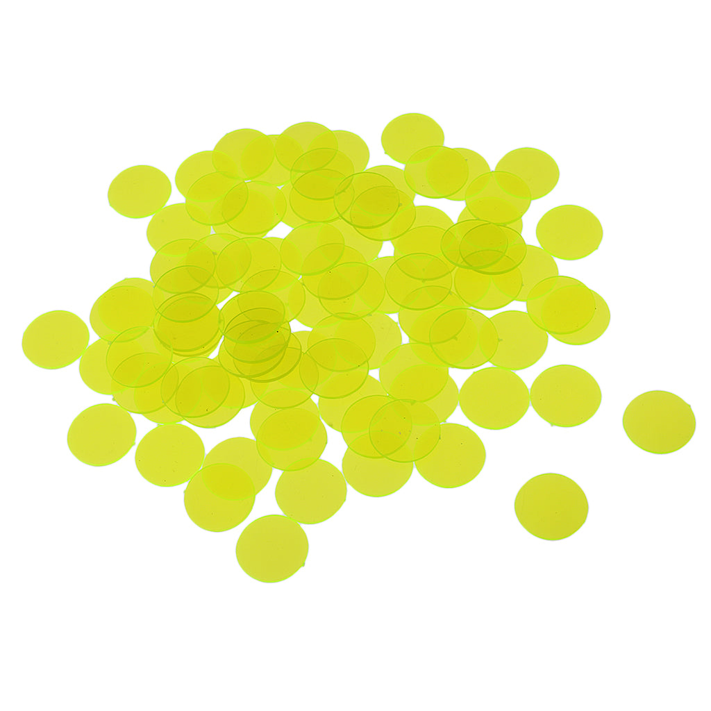 500 Pieces Translucent Bingo Chip 3/4 Inch for Bingo Game Cards Yellow