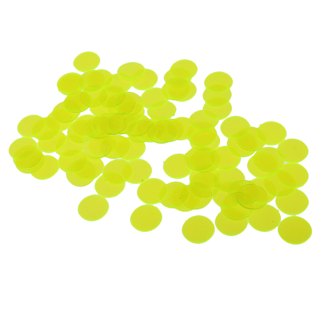 500 Pieces Translucent Bingo Chip 3/4 Inch for Bingo Game Cards Yellow