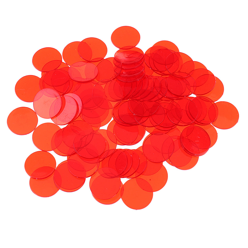 500 Pieces Translucent Bingo Chip 3/4 Inch for Bingo Game Cards Red