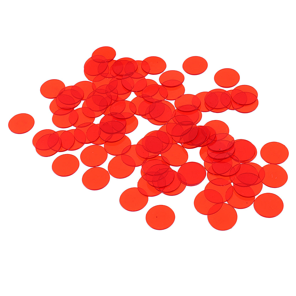 500 Pieces Translucent Bingo Chip 3/4 Inch for Bingo Game Cards Red