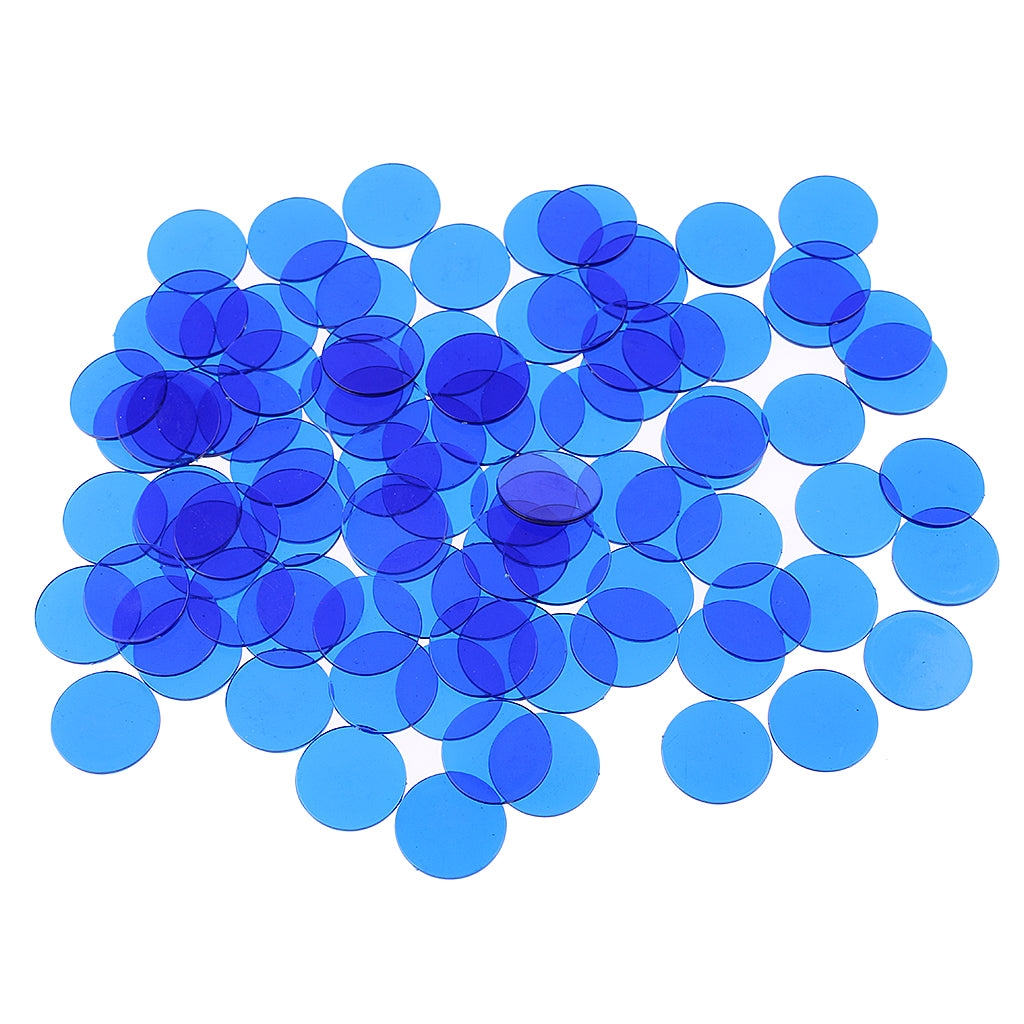 500 Pieces Translucent Bingo Chip 3/4 Inch for Bingo Game Cards Blue