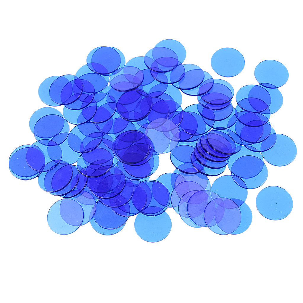 300 Pieces Translucent Bingo Chip 3/4 Inch for Bingo Game Cards Blue