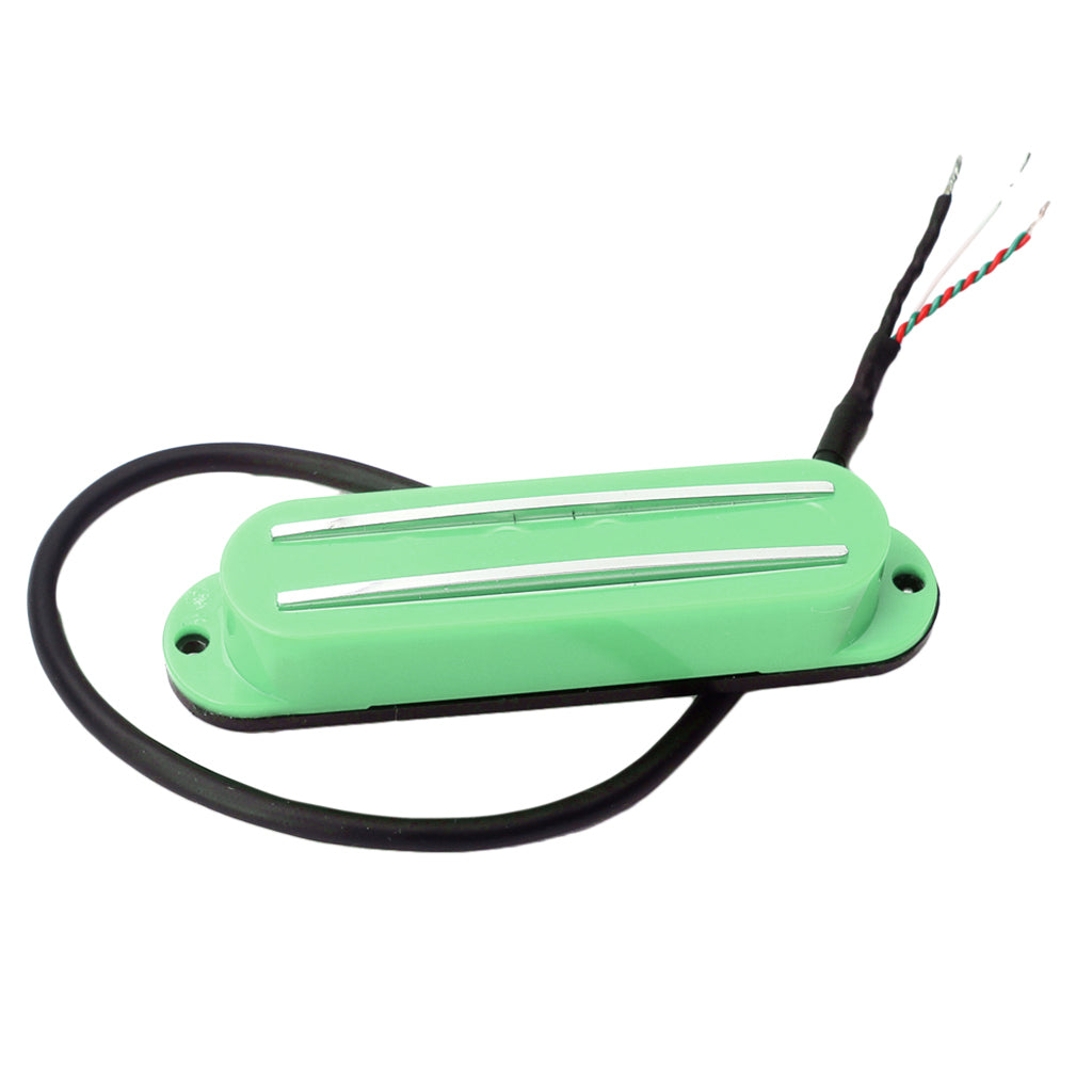 Dual Rails Single Coil Pickup for ST SG LP Electric Guitars Green